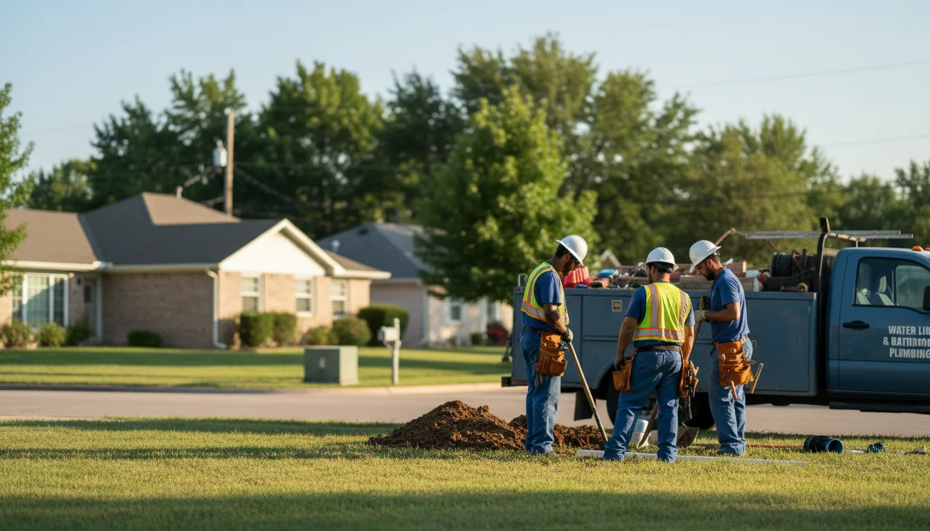 Residential water line and bathroom plumbing service in Simsbury, CT